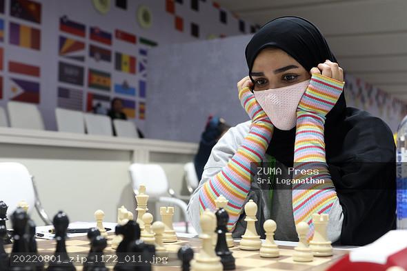 Chennai, Tamil Nadu, India. 29th July, 2022. A chess player gestures prior  the next move during the first round of the 44th Chess Olympiad in Chennai.  The total number of participants is